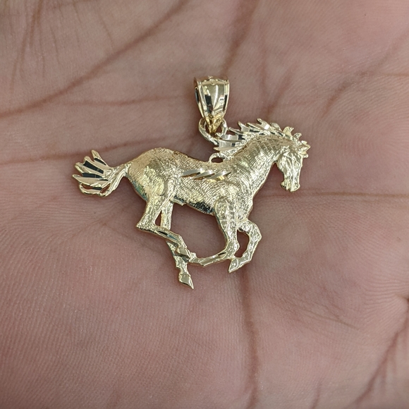 14kt Real Gold Horse Pendant